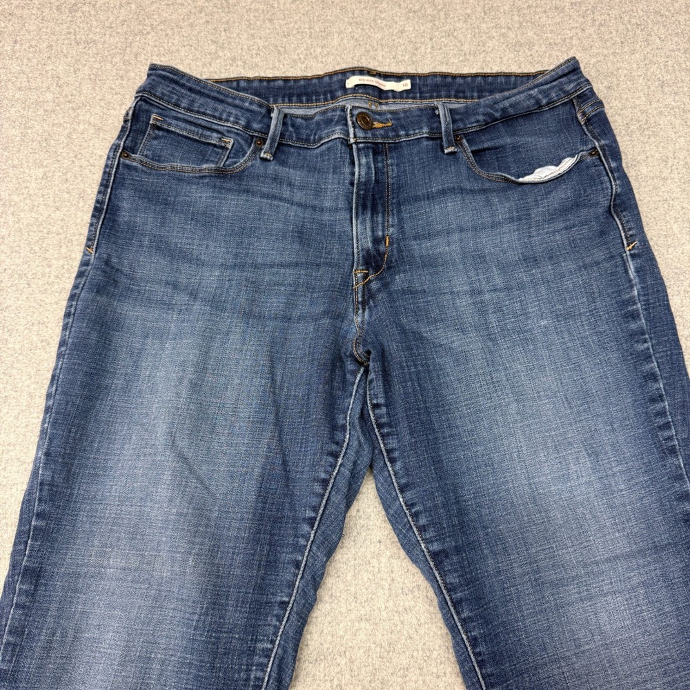 Levi's Mid Rise Skinny Jeans Size 16S Blue Denim Stretch W33 L30 Medium Wash Pan - Picture 2 of 11